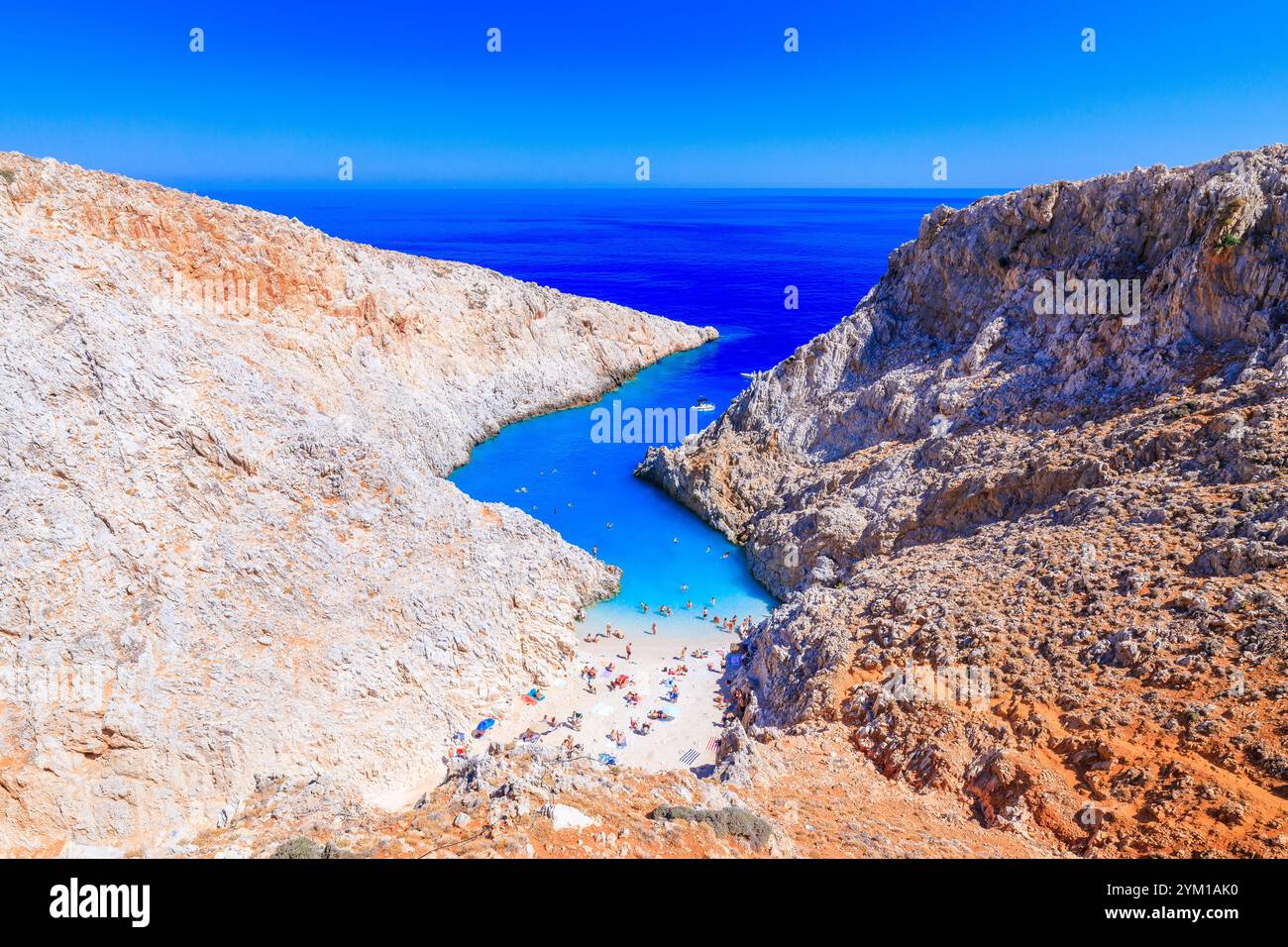 Creta, Grecia. Spiaggia di Seitan Limania, Creta. Foto Stock