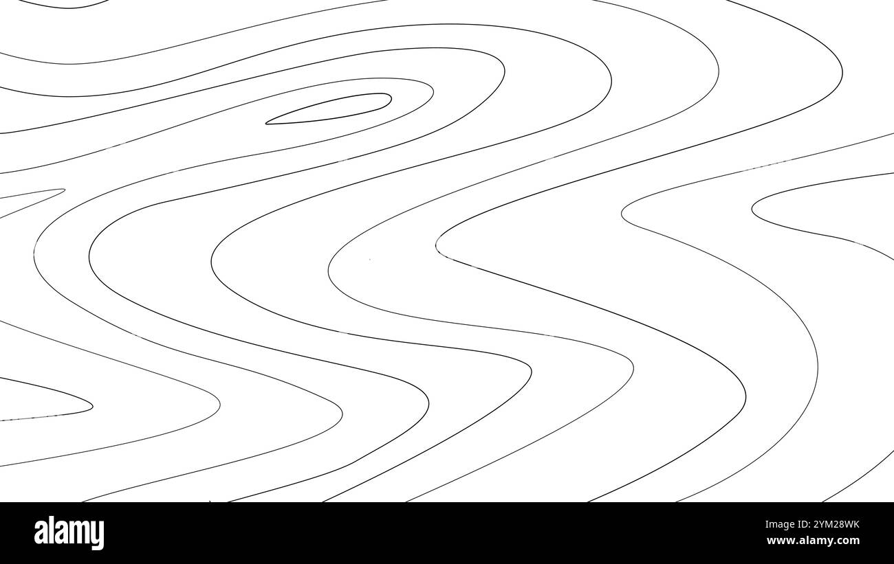 Sfondo curva a strisce per onde calme. Elegante design monocromatico Illustrazione Vettoriale