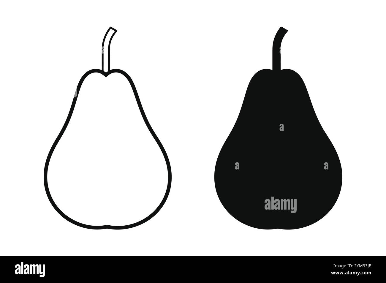 immagine vettoriale a pera con silhouette isolata su sfondo bianco. Illustrazione Vettoriale