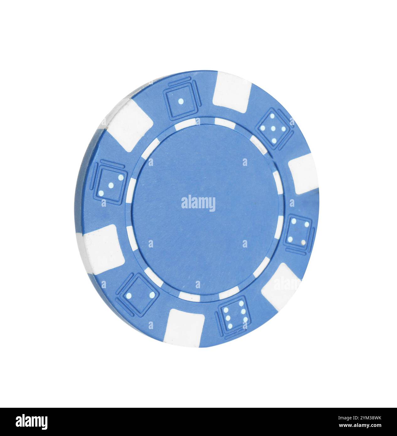 Gioco di poker. Un chip del casinò isolato su bianco Foto Stock