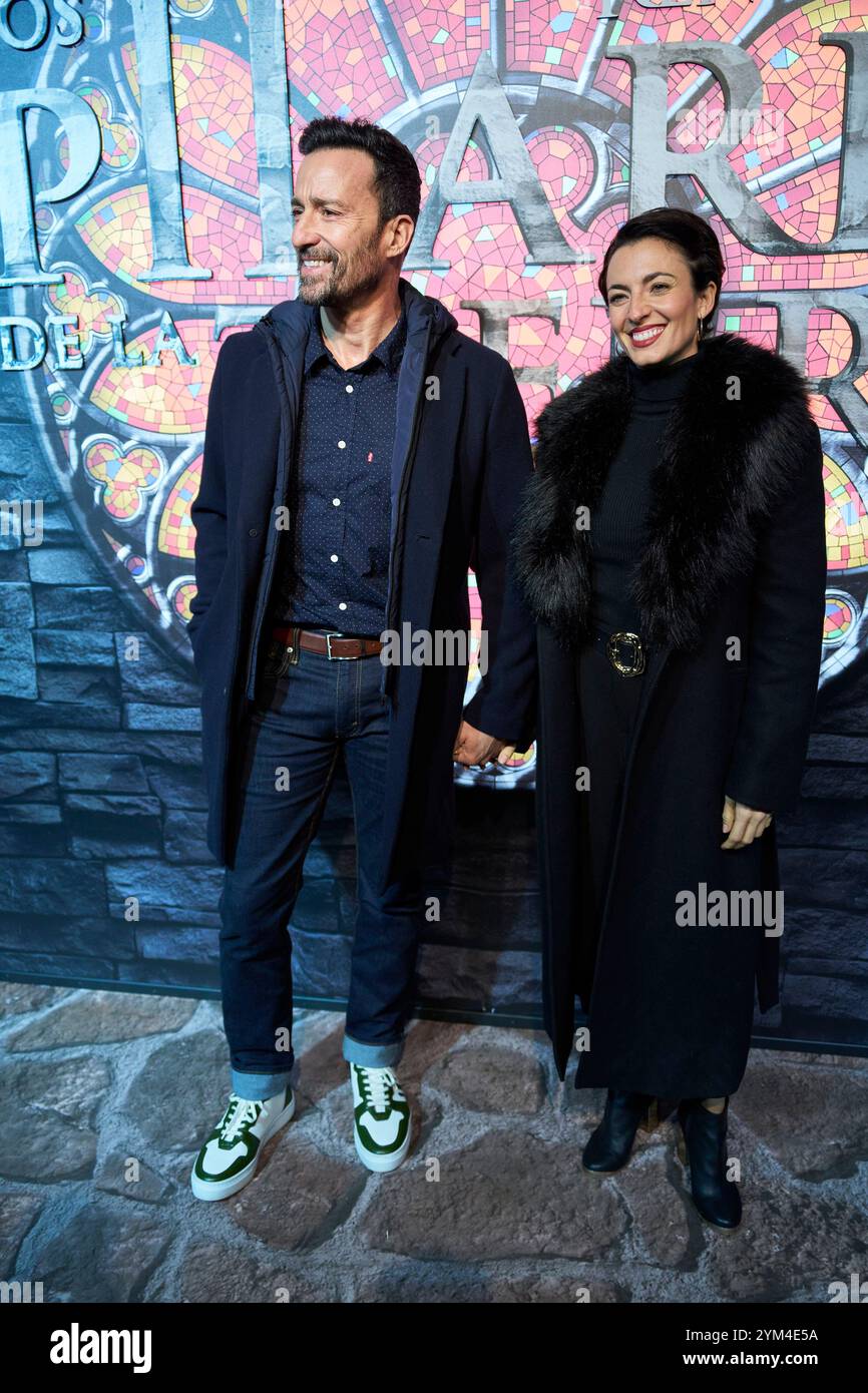 Madrid. Spagna. 20241120, Pablo Puyol, Beatriz Mur partecipa alla prima mondiale di "The Pillars of the Earth" Musical all'EDP Theatre il 20 novembre 2024 a Madrid, Spagna Foto Stock