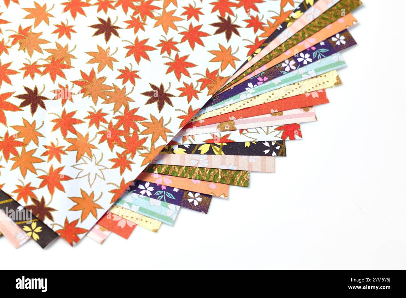 Tutti i tipi di carta chiyogami Foto Stock
