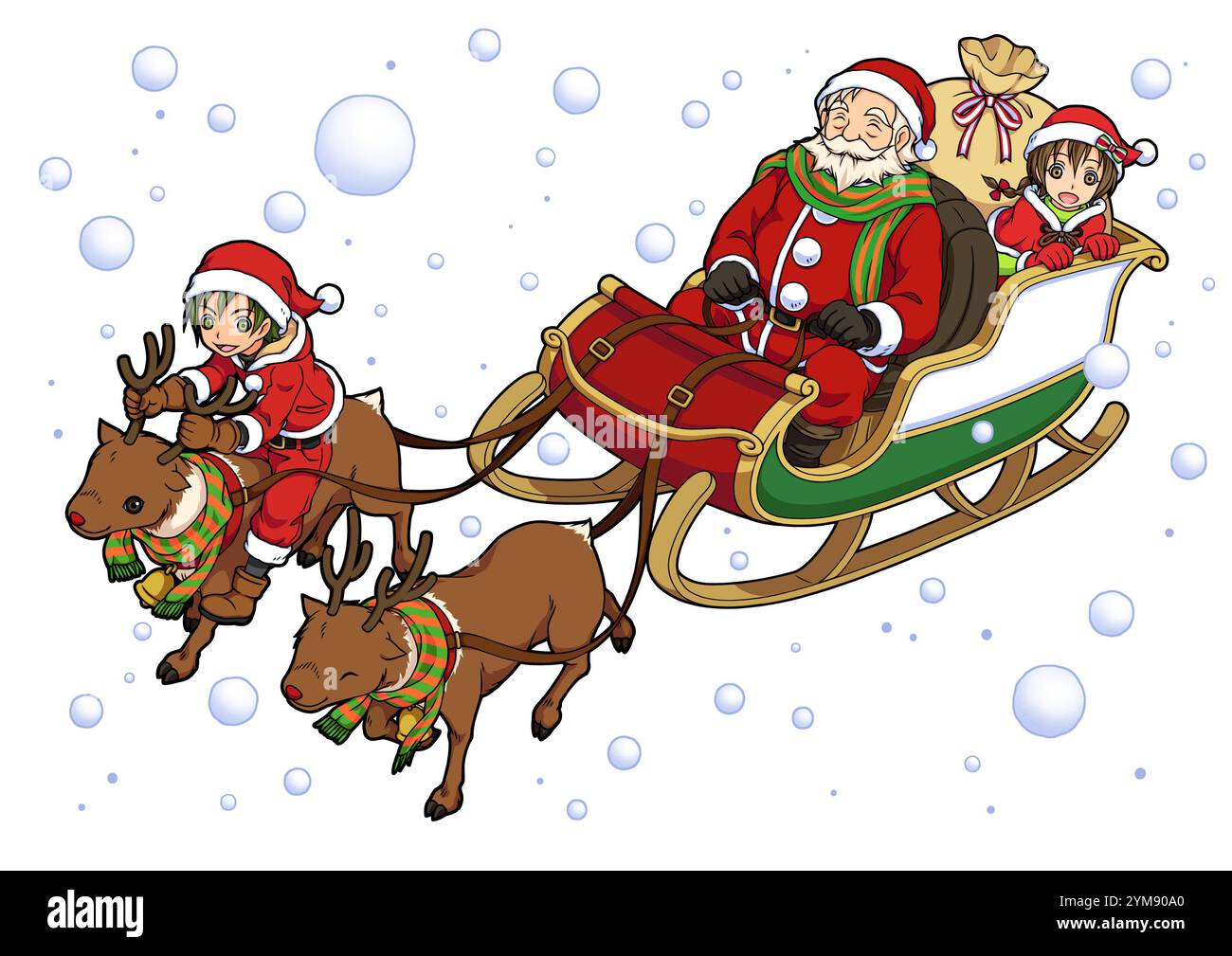 Illustrazione di Babbo Natale (neve) Foto Stock