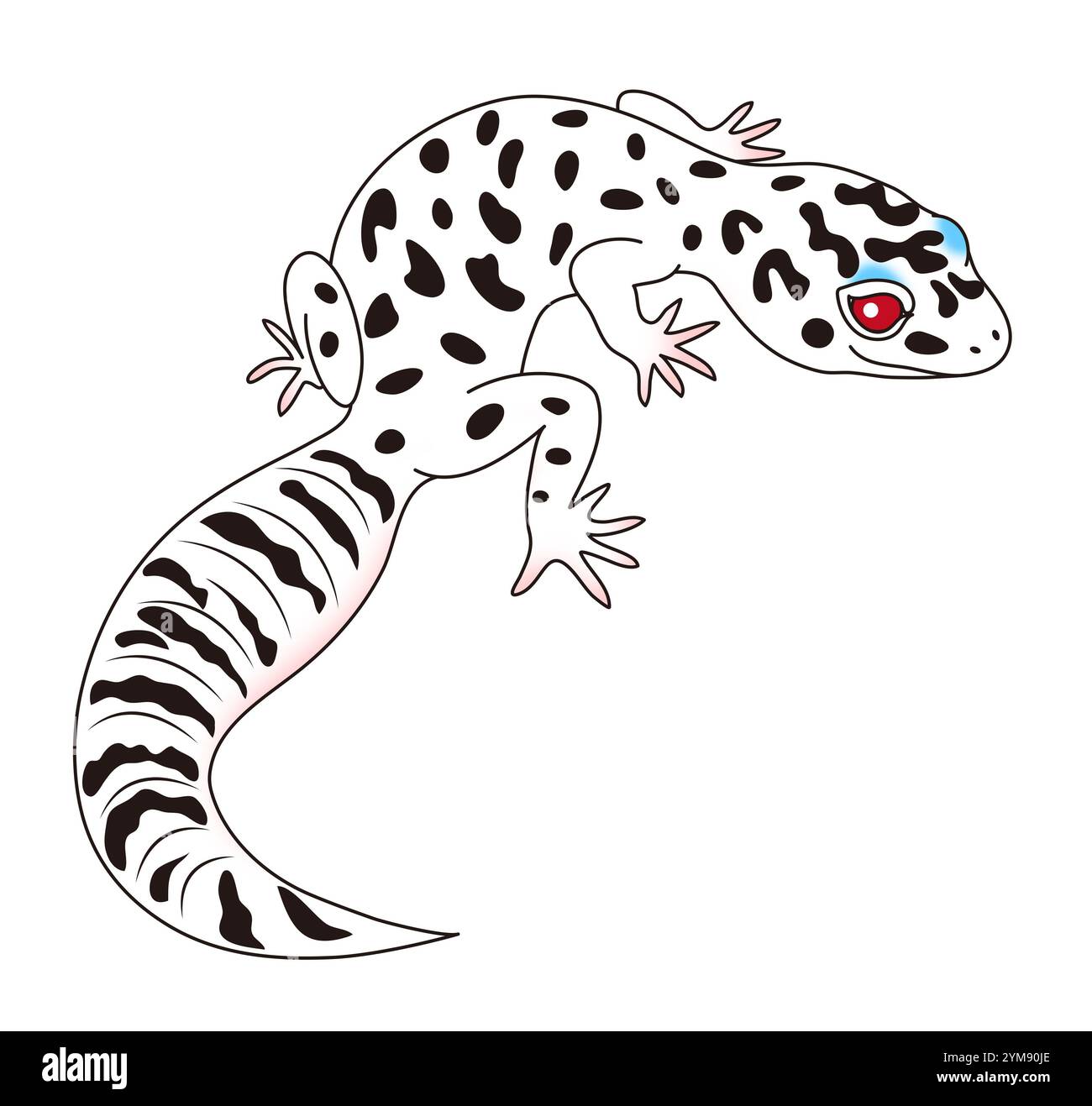 Illustrazione del personaggio della lucertola leopardata Foto Stock