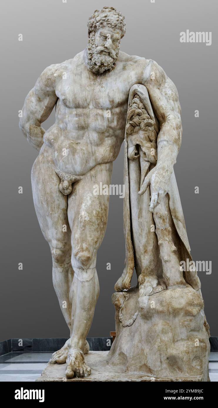 7436. L'Ercole Farnese di Glicone di Atene, all'inizio del III secolo a.C.. Foto Stock