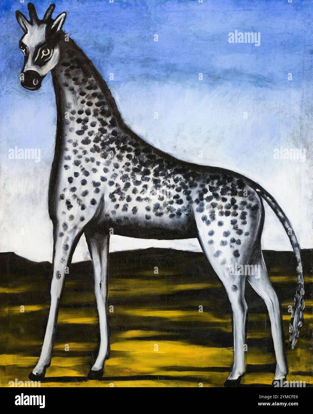 Niko Pirosmani pittura, giraffa, olio su tela oleosa, 1900 Foto Stock