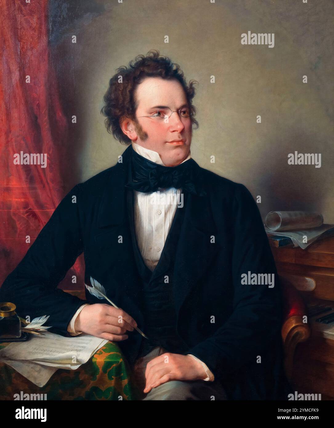 Franz Schubert. Ritratto di Franz Peter Schubert (1797-1828), compositore austriaco in olio su tela di Wilhelm August Rieder, 1875 Foto Stock