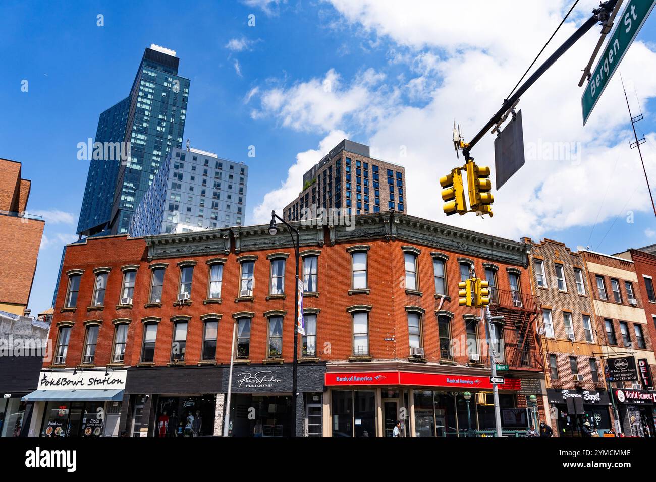 Vecchi edifici a Brooklyn, New York. STATI UNITI Foto Stock