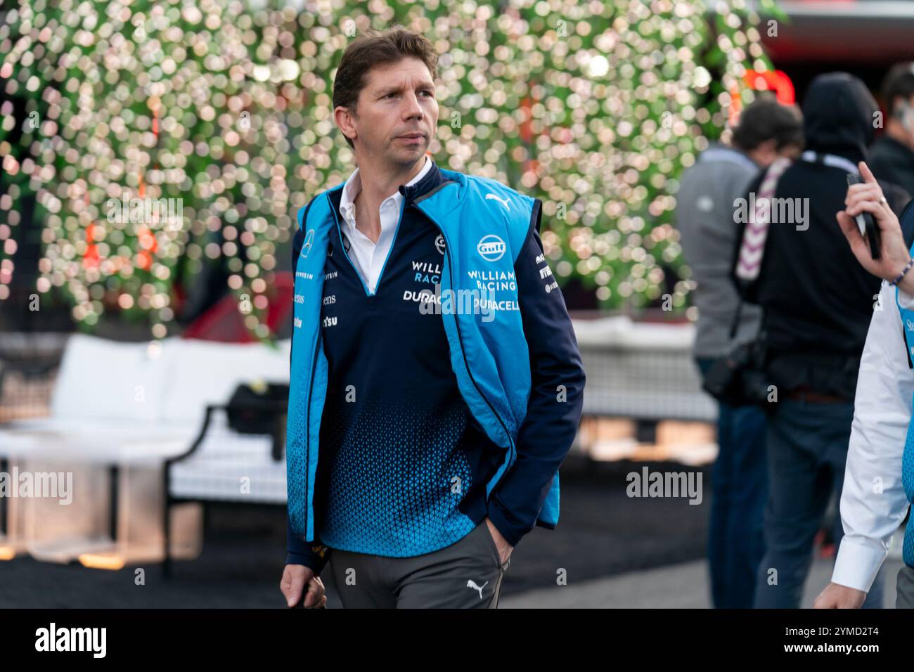 Las Vegas, Stati Uniti. 20 novembre 2024. Il team principal della Williams Racing James Vowles arriva al Gran Premio di Formula 1 di Las Vegas al Las Vegas Strip Circuit di Las Vegas mercoledì 20 novembre 2024. Foto di Greg Nash/UPI credito: UPI/Alamy Live News Foto Stock