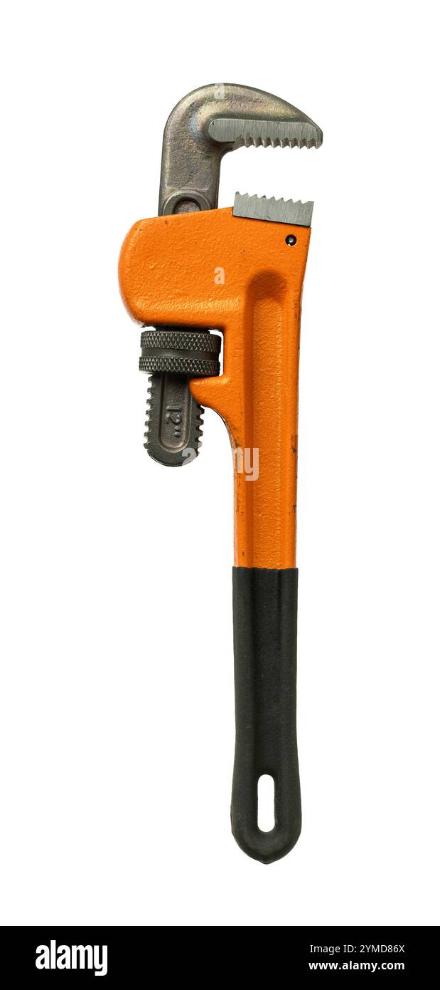 Giratubi arancione con manico nero sfondo trasparente Foto Stock