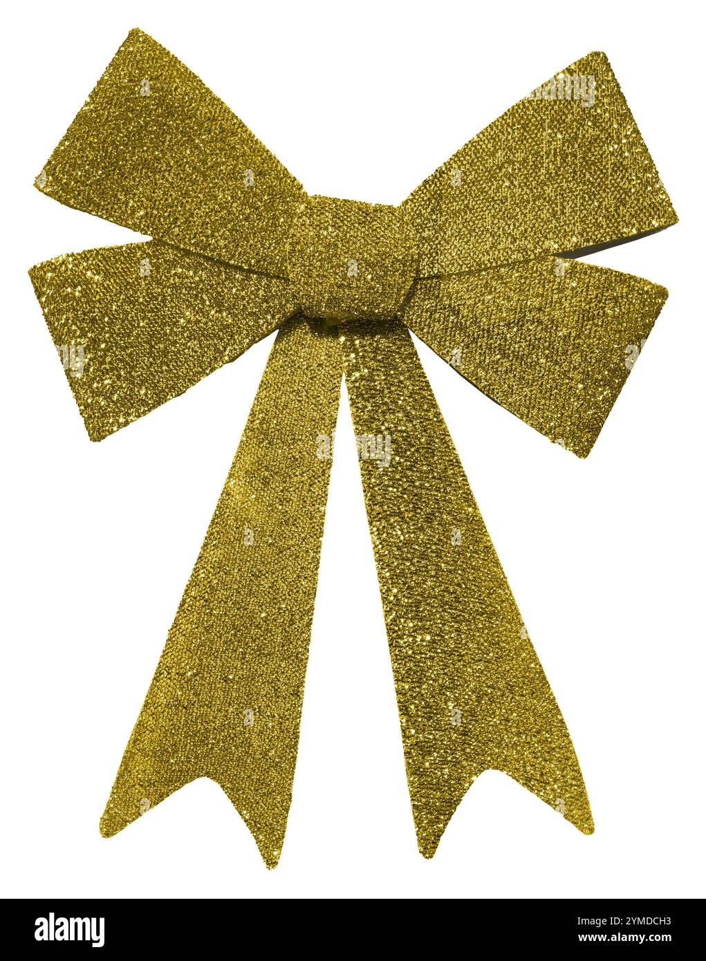 Arco dorato isolato su sfondo bianco. Foto Stock