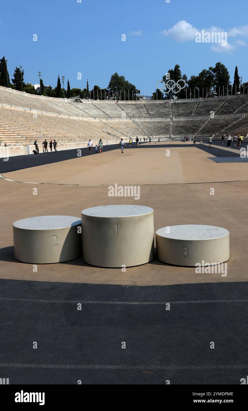 Lo Stadio Olimpico Panatenaico di Atene, Grecia, Europa. Lo stadio Panathenaico è uno stadio polivalente di Atene, in Grecia. Foto Stock