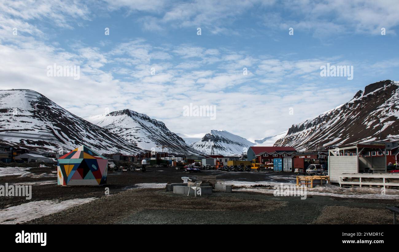 Paesaggi intorno alla città di Longyearbyen Svalbard, Norvegia Foto Stock