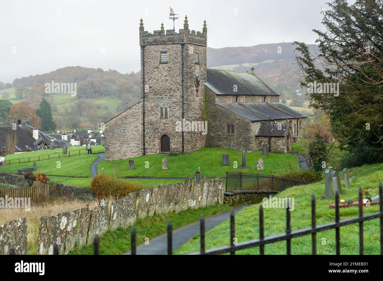 St Michael & All Angels' Church, Hawkshead, Lake District National Park, Cumbria, Inghilterra Foto Stock