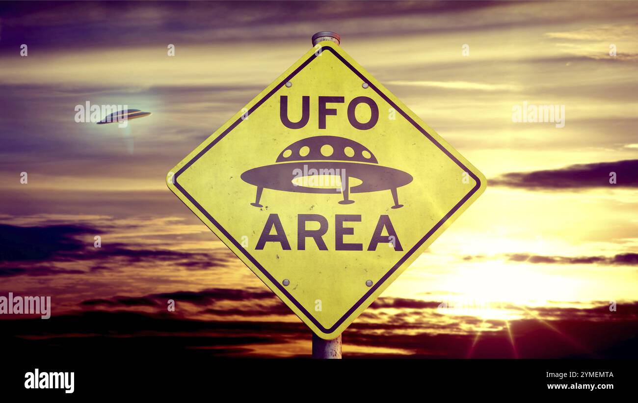 Immagine simbolica sul soggetto degli UFO Foto Stock