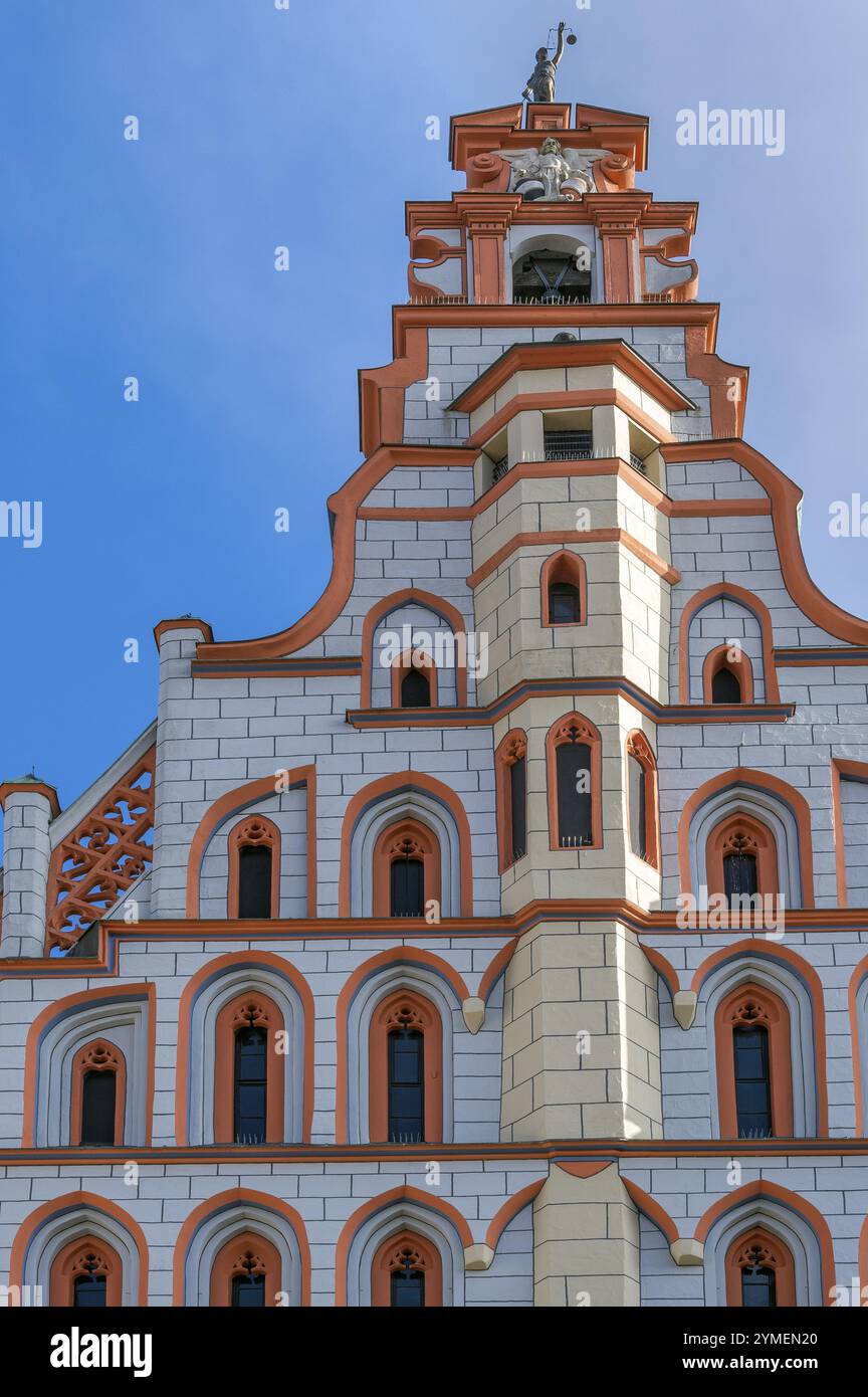 Municipio tardogotico con palafitte barocche, centro storico, lago di Bad Forest, alta Svevia, Baden-Wuerttemberg, Germania, Europa Foto Stock