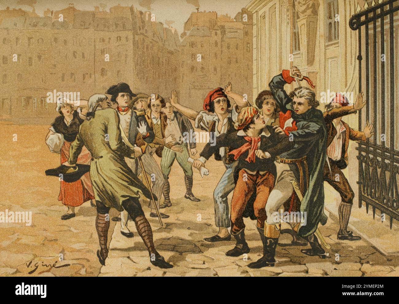 Francesco Joseph Westermann (1751-1794). Generale di brigata durante la Rivoluzione francese. Giocò un ruolo di primo piano nel rovesciamento della monarchia francese il 10 agosto 1792, dove comandò un'unità di fédérés (federati) nell'attacco al Palazzo delle Tuileries. Rientrato nell'esercito, accompagnò il generale Charles Dumouriez nelle sue campagne con l'Armata del Nord e l'Armata delle Ardenne, e lo assistette nei suoi negoziati con il duca di Brunswick. Servì sotto Dumouriez nell'invasione dei Paesi Bassi, anche se fu arrestato per tradimento come complice dopo Dumourie Foto Stock