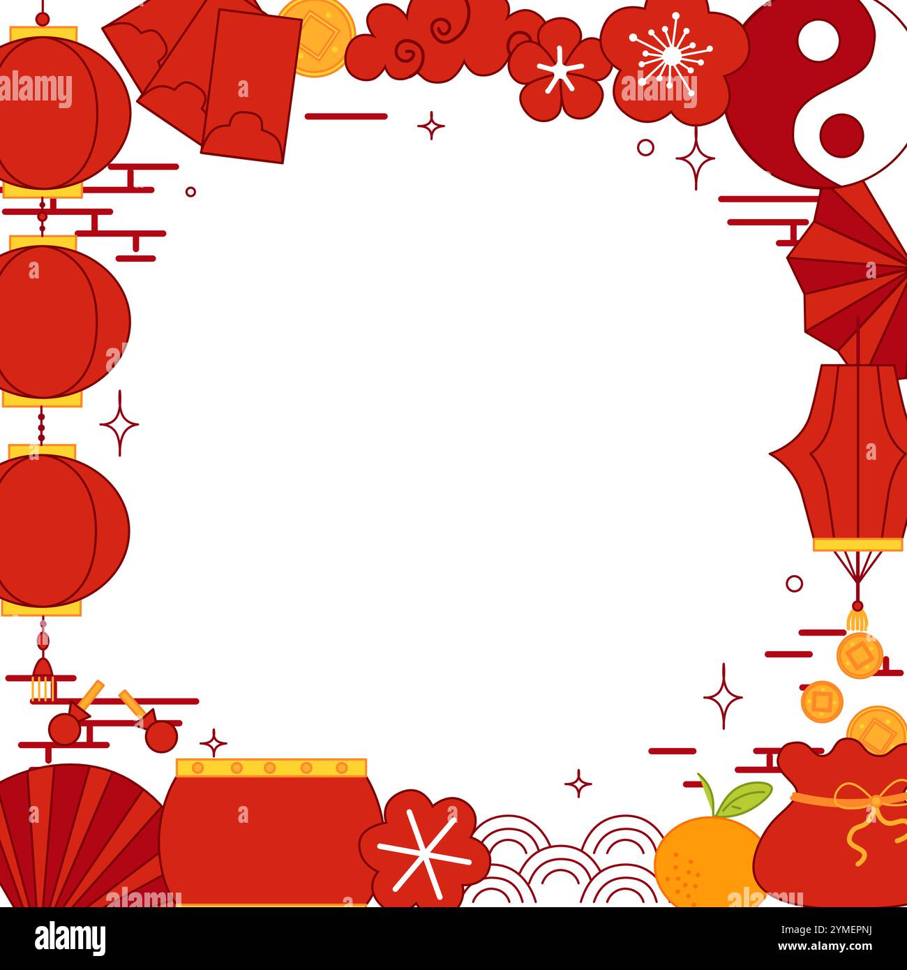 struttura circolare elemento cinese per icona, adesivo, decorazione felice anno nuovo design. grafica vettoriale Illustrazione Vettoriale