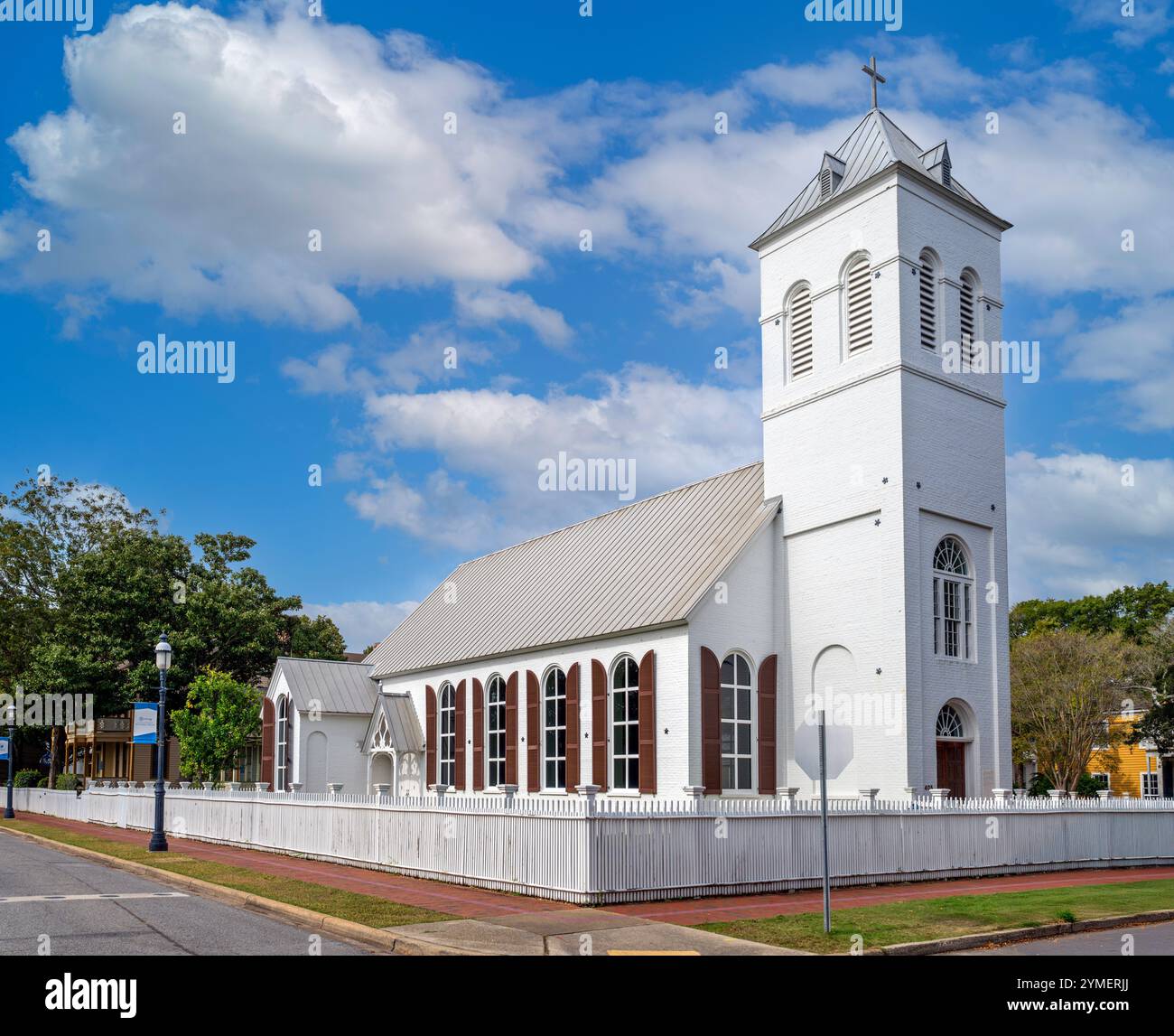 Old Christ Church, Historic Pensacola Village, Pensacola, Florida, Stati Uniti Foto Stock