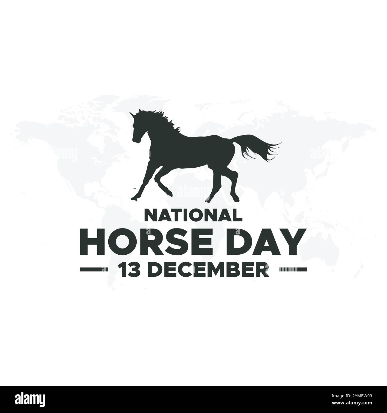 National Horse Day 13 dicembre, grafica vettoriale della National Horse Day, ideale per le celebrazioni nazionali della National Horse Day. design piatto. design del volantino. Illustrazione Vettoriale