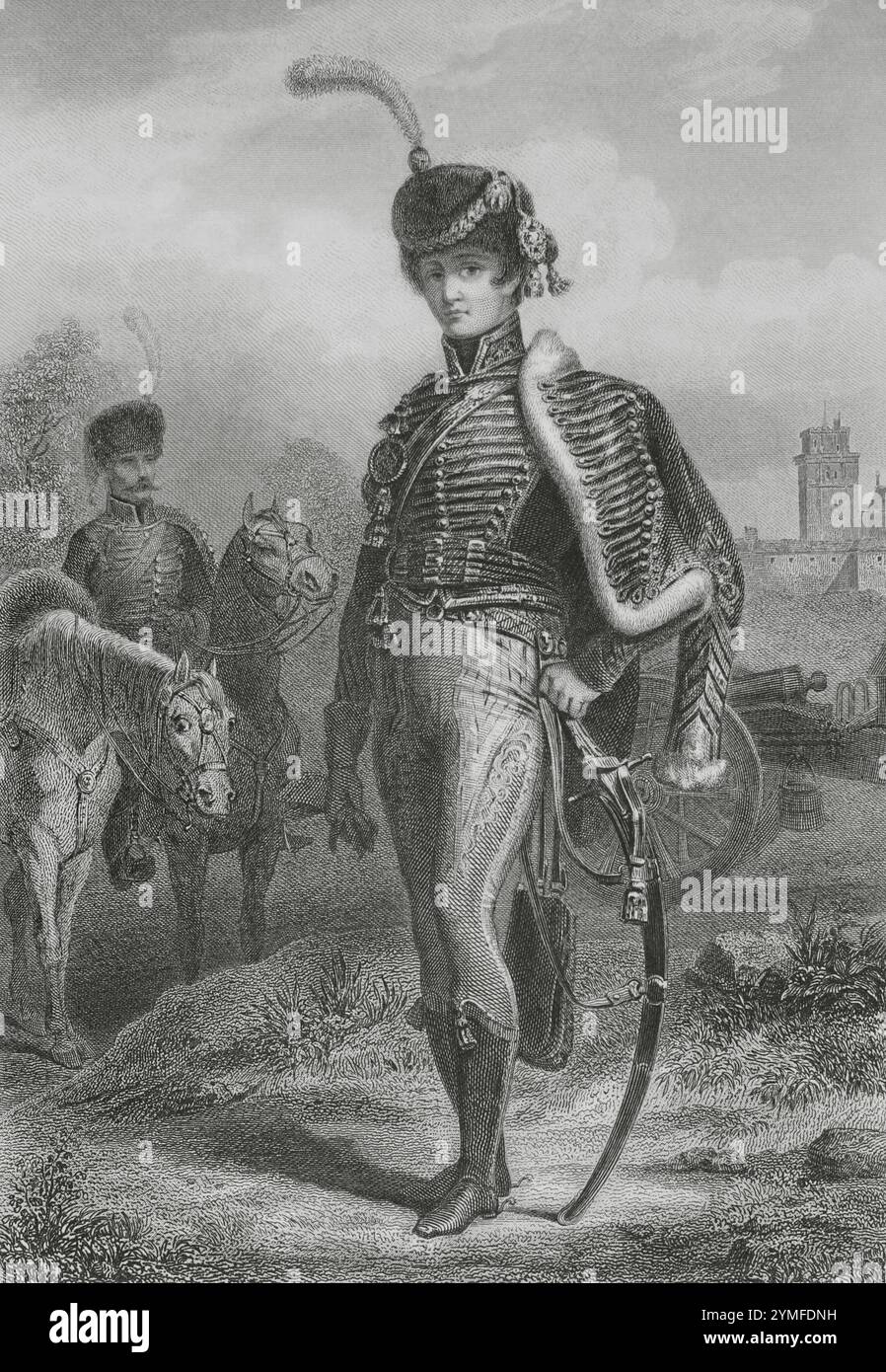 Gérard Duroc (Géraud Christophe Michel du Roc) (1772-1813). Generale francese. Ritratto di Duroc come comandante dell'artiglieria della Guardia consolare (Garde Consulaire). Disegno di Eugène Charpentier. Incisione di Audibran. Histoire du Consulat et de l'Empire (storia del Consolato e dell'Impero di Francia sotto Napoleone), di A. Thiers. Volume III. Pubblicato a Parigi, 1845. Autore: Eugène Charpentier (1811-1890). Pittore francese. Francesco Adolphe Bruneau Audibran (1810-1883). Incisore francese. Foto Stock Gérard Duroc (Géraud Christophe Michel du Roc) (1772-1813). Generale francese. Ritratto di Duroc come comandante dell'artiglieria della Guardia consolare (Garde Consulaire). Disegno di Eugène Charpentier. Incisione di Audibran. Histoire du Consulat et de l'Empire (storia del Consolato e dell'Impero di Francia sotto Napoleone), di A. Thiers. Volume III. Pubblicato a Parigi, 1845. Autore: Eugène Charpentier (1811-1890). Pittore francese. Francesco Adolphe Bruneau Audibran (1810-1883). Incisore francese. Foto Stock