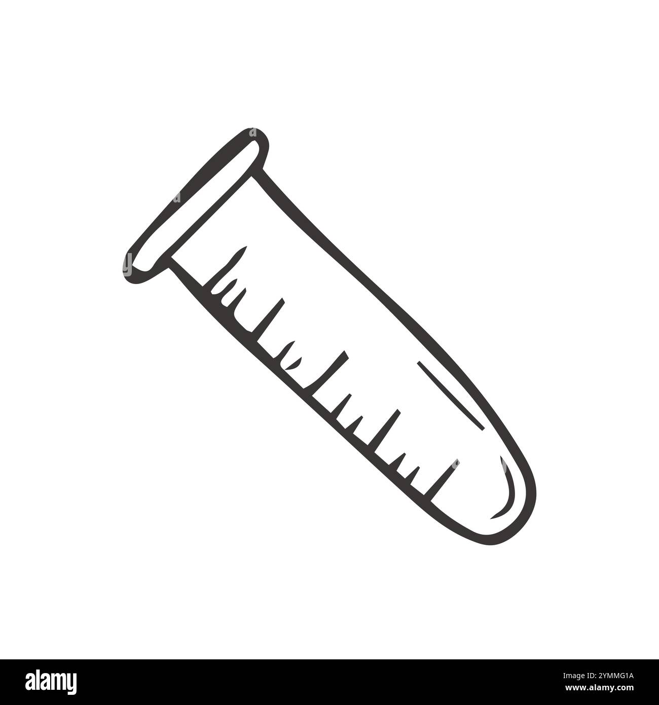 Provetta per analisi chimiche di laboratorio. Illustrazione del doodle vettoriale in eps 10 Illustrazione Vettoriale