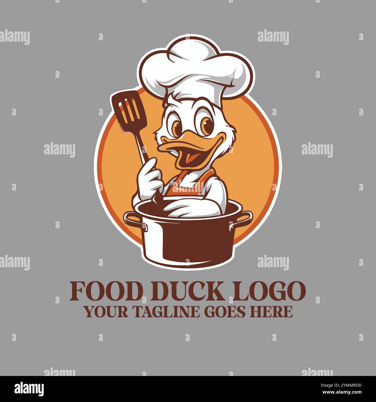 Logo Food Duck, logo Duck, logo Food, design Duck, logo Food Brand, logo Creative Duck, illustrazione Duck, Logo Modern Food, Logo Cartoon Duck, Duck Illustrazione Vettoriale