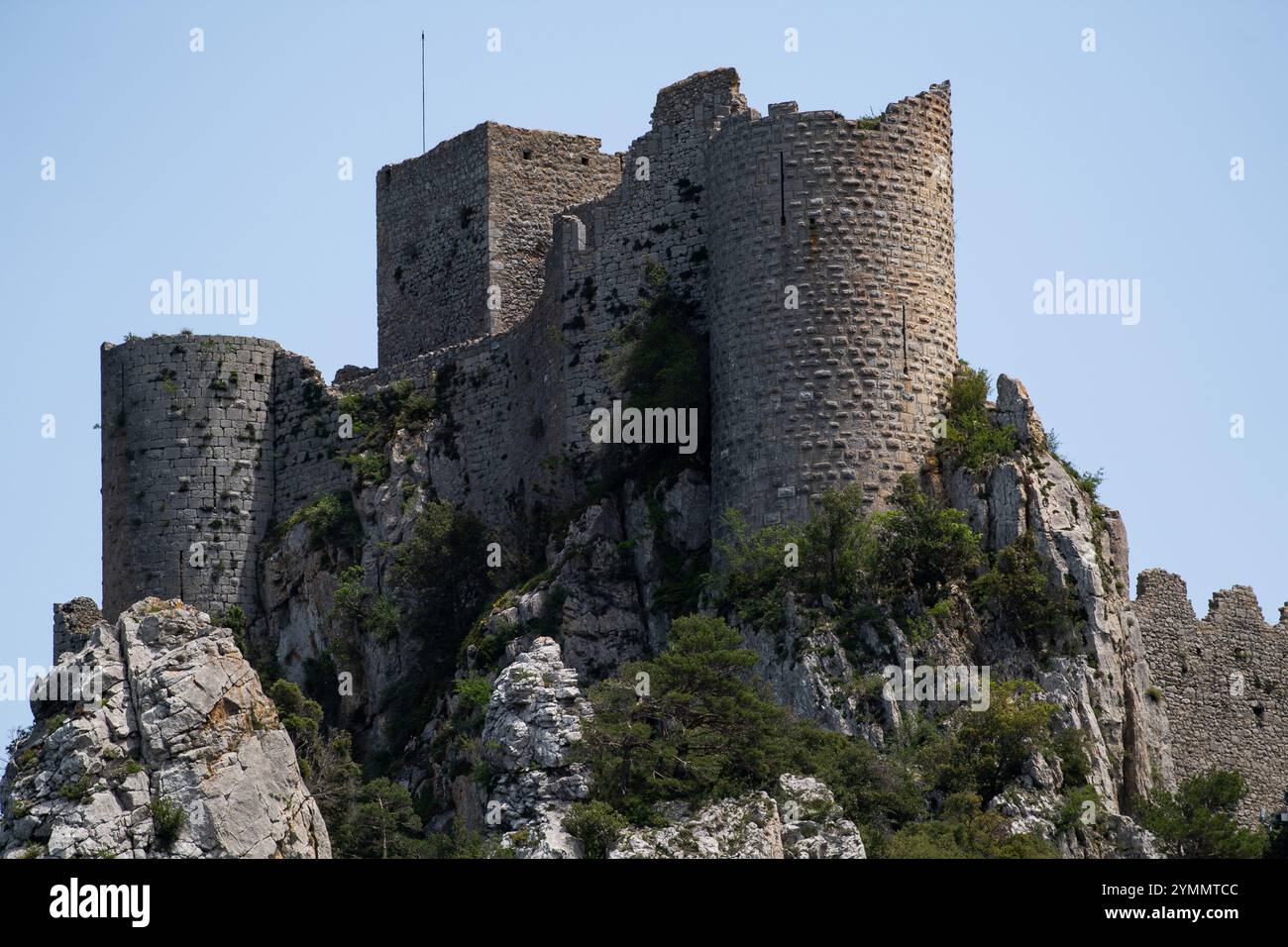 Château de Puilaurens, castello cataro registrato come National Historic Landmark (monumento storico francese) *** didascalia locale *** Foto Stock