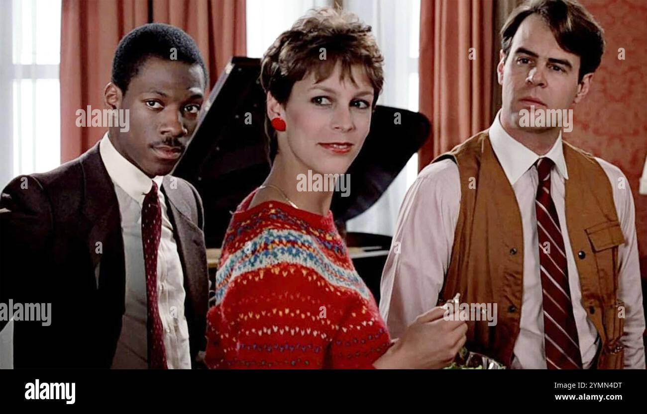 TRADING PLACES 1983 Paramount Pictures film con da sinistra: Eddie Murphy, Jamie Lee Curtis, Dan Aykroyd Foto Stock