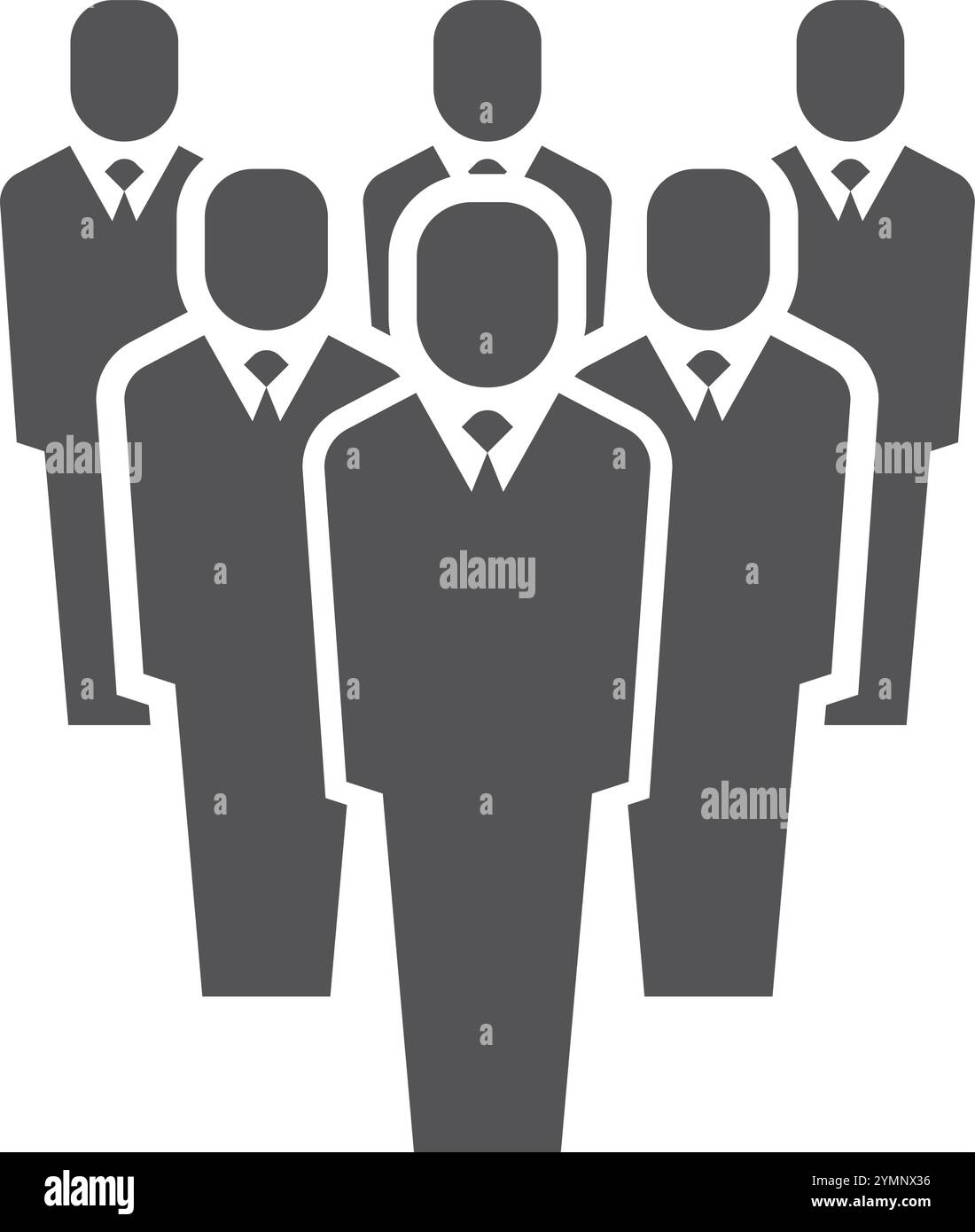 Icona nera del team aziendale. Gestione dell'organizzazione aziendale Illustrazione Vettoriale