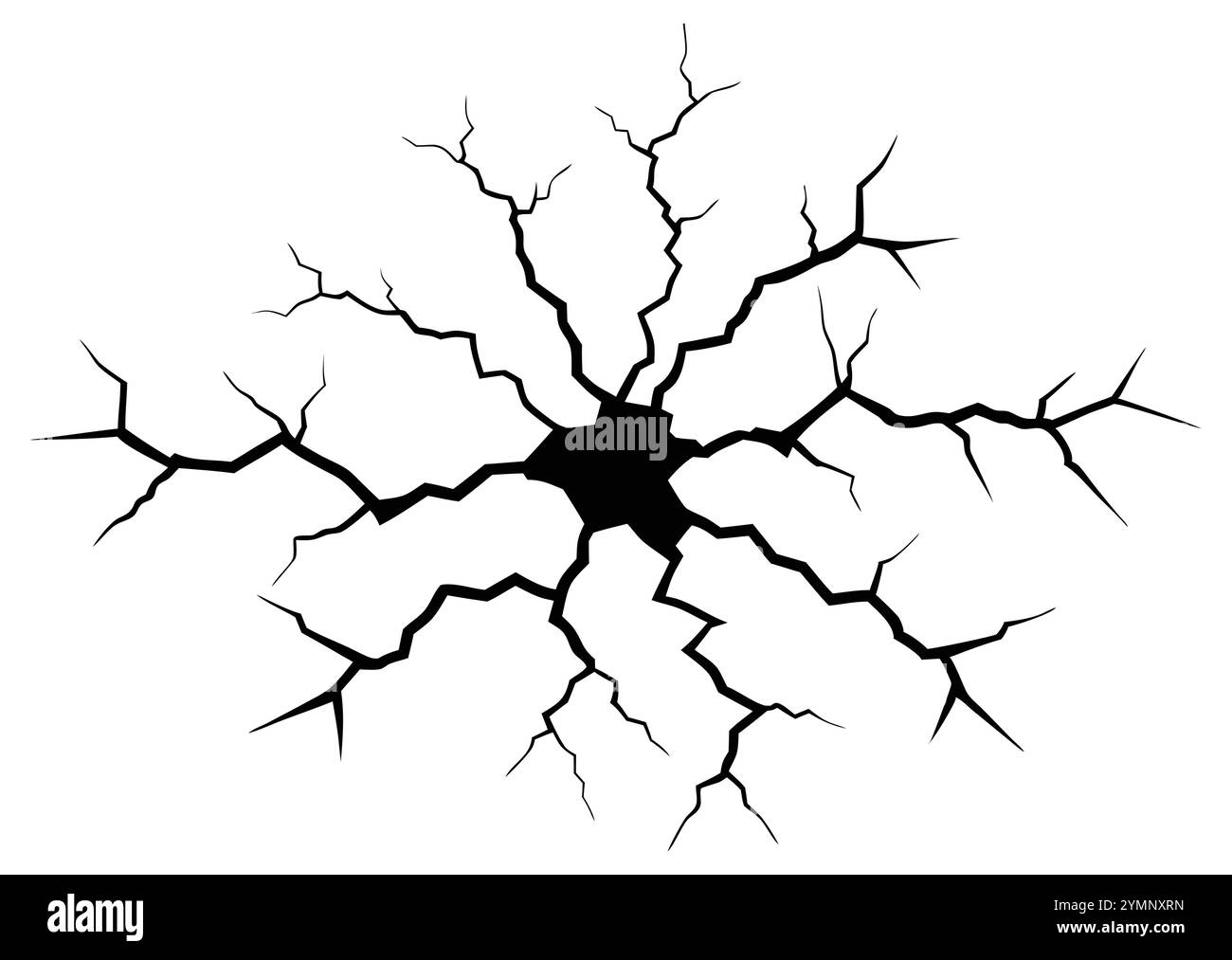Effetto crepe, frattura della parete con fessure a terra o linee di rottura in calcestruzzo. Ripetizione vettoriale Illustrazione Vettoriale