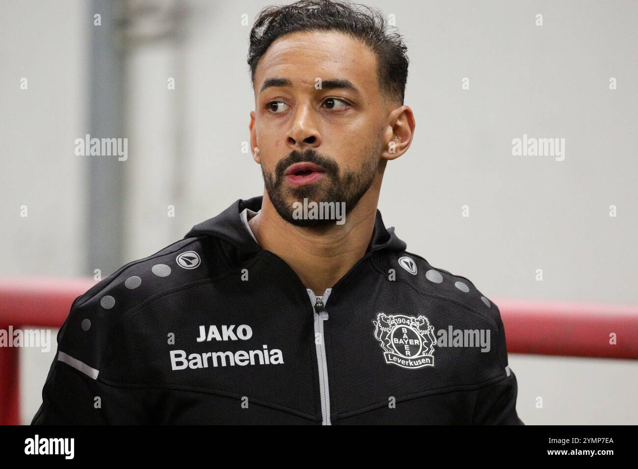 Karim Bellarabi dell'FC Bayer 04 Leverkusen prima della partita di UEFA Champions League tra l'FC Lokomotiv Mosca e l'FC Bayer 04 Leverkusen allo Stadion Foto Stock