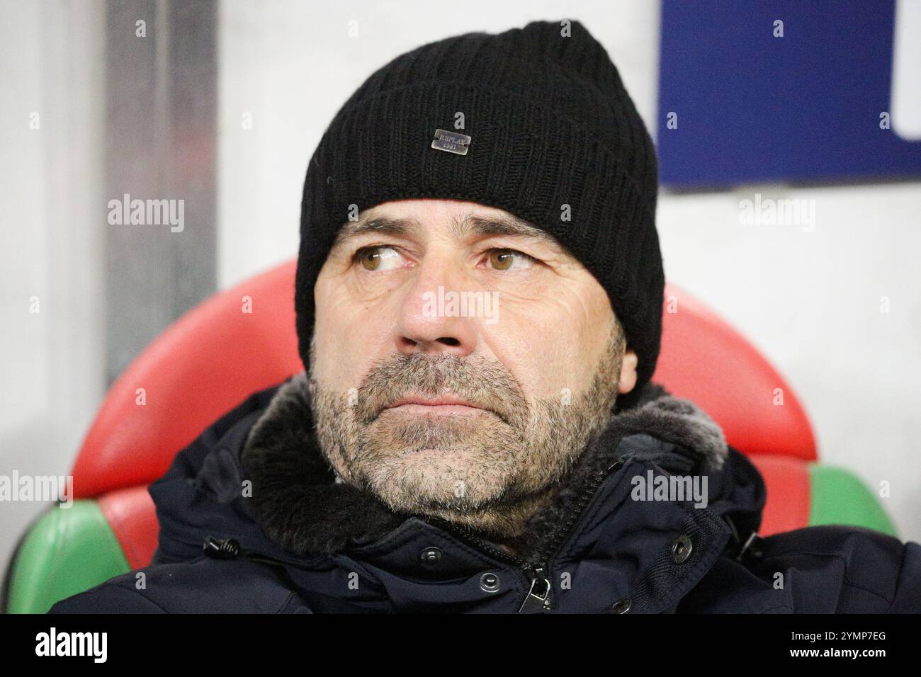 Peter Bosz del Bayer 04 Leverkusen prima della partita di UEFA Champions League tra FC Lokomotiv Mosca e FC Bayer 04 Leverkusen allo Stadion Loko Foto Stock