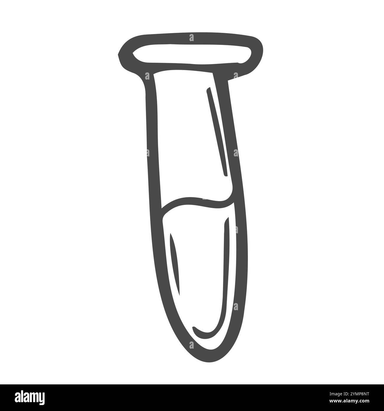 Provetta per analisi chimiche di laboratorio. Illustrazione vettoriale del doodle Illustrazione Vettoriale