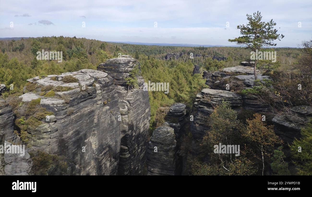Tyssa Walls, città rocciosa, Svizzera boema, Repubblica Ceca, Europa Foto Stock
