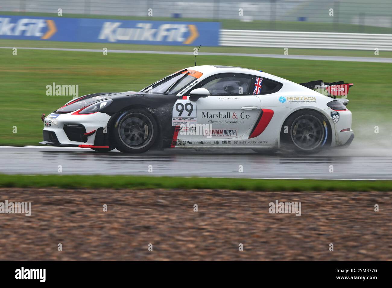 Joe Marshall, Rob Boston Racing, Porsche 718 Cayman GT4 RS Clubsport, Porsche Sprint Challenge Gran Bretagna 2024, una singola serie di marchi con tutti i dri Foto Stock