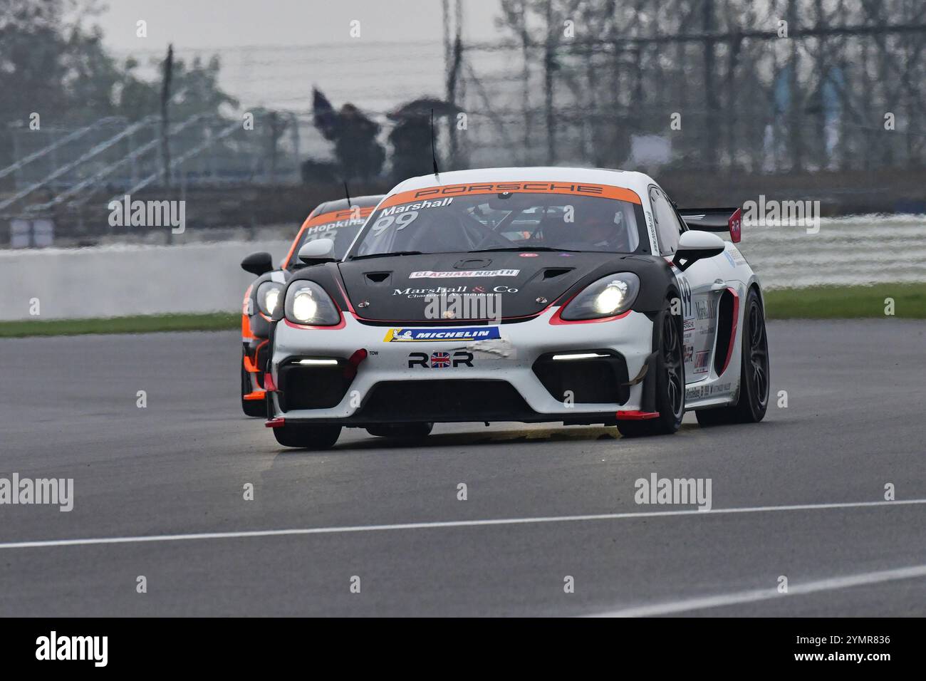 Joe Marshall, Rob Boston Racing, Porsche 718 Cayman GT4 RS Clubsport, Porsche Sprint Challenge Gran Bretagna 2024, una singola serie di marchi con tutti i dri Foto Stock
