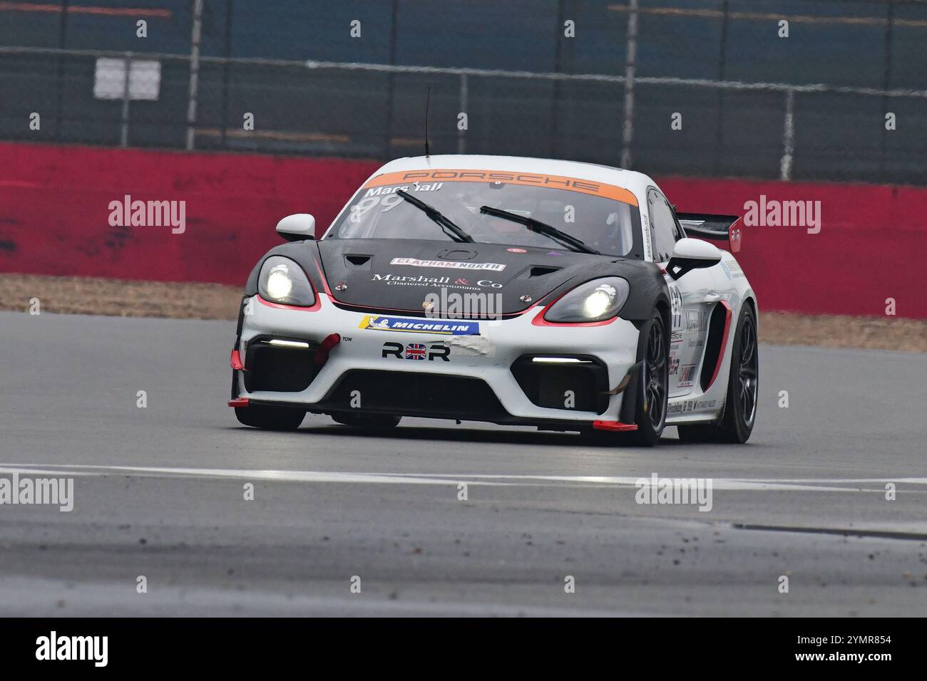 Joe Marshall, Rob Boston Racing, Porsche 718 Cayman GT4 RS Clubsport, Porsche Sprint Challenge Gran Bretagna 2024, una singola serie di marchi con tutti i dri Foto Stock