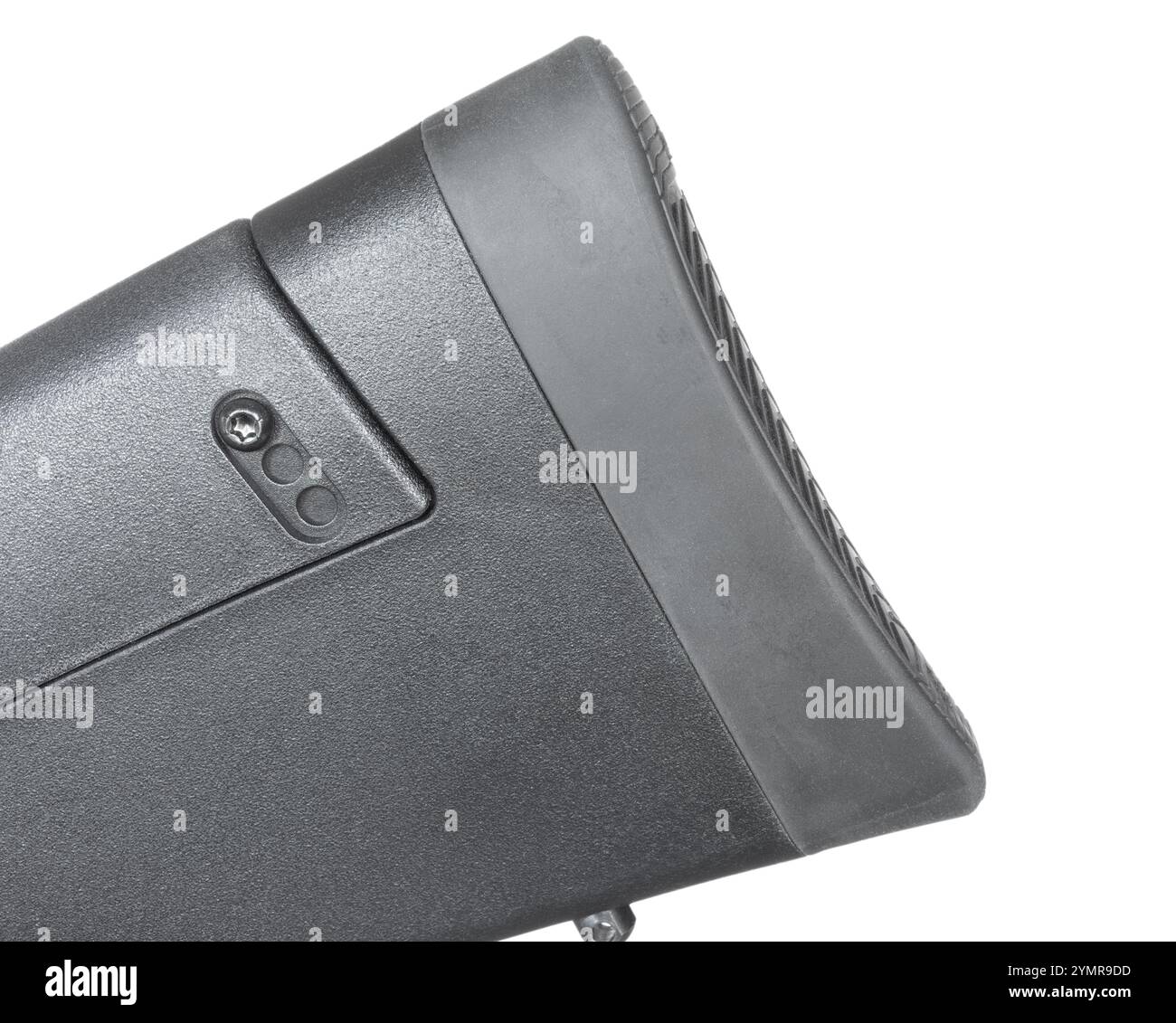 Cuscinetto di rinculo morbido e gommoso su un fucile che è lì per ridurre la pressione ad ogni colpo. Foto Stock