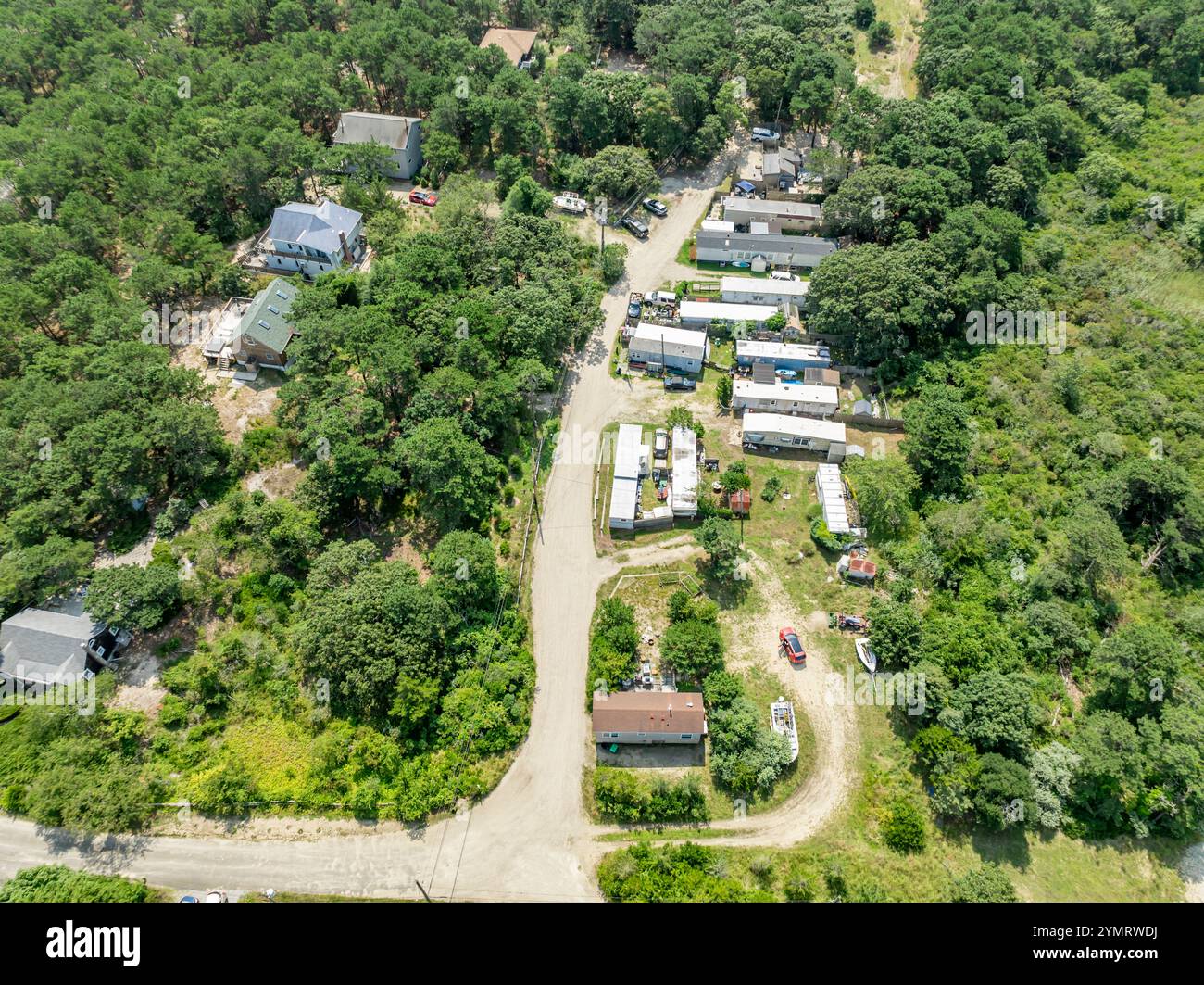 case mobili nel punto pigro Foto Stock