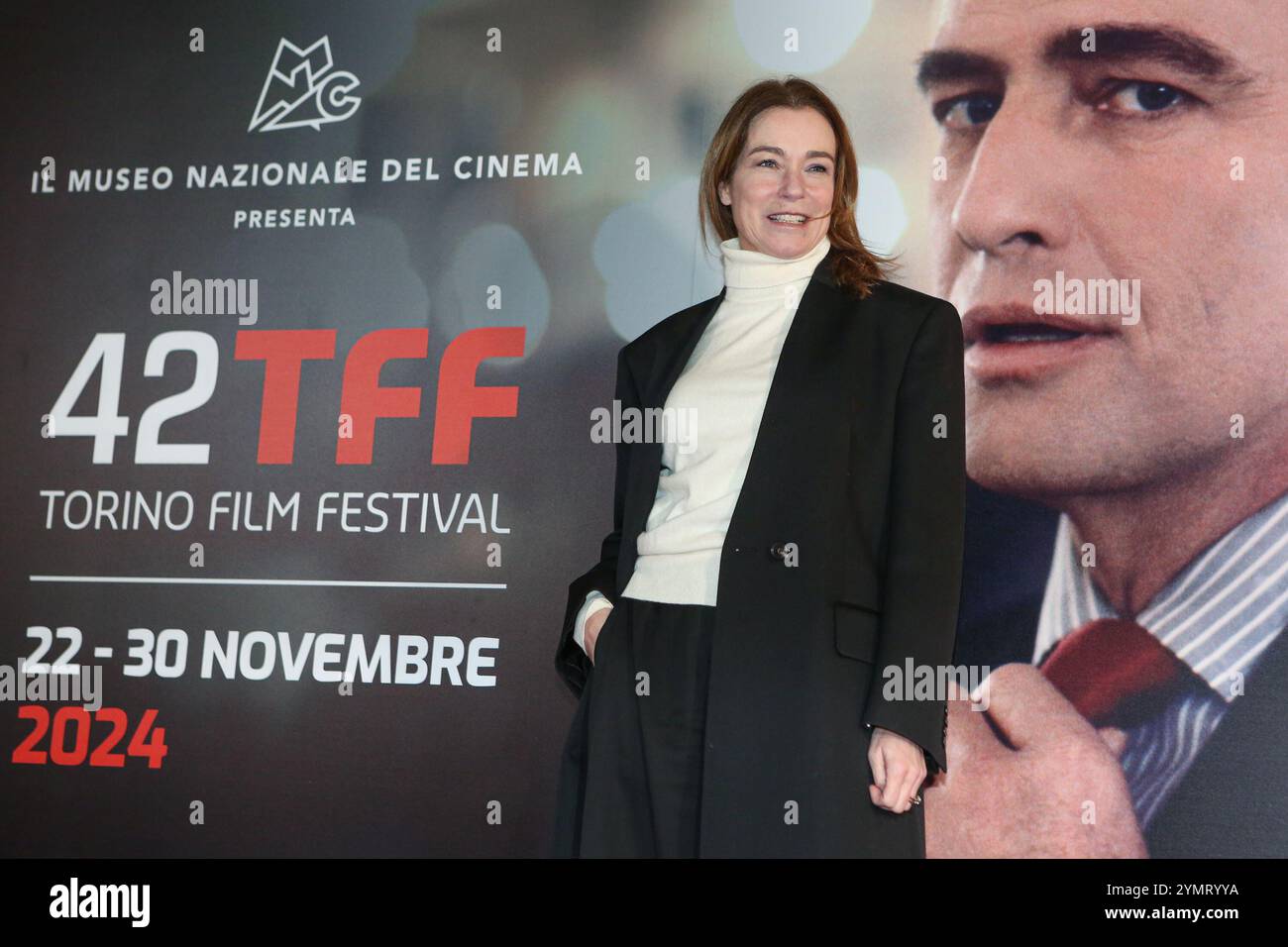 Torino, Italia. 22 novembre 2024. Stefania Rocca partecipa al Red carpet della cerimonia di apertura del 42° Torino Film Festival al Teatro Regio di Torino. Credito: SOPA Images Limited/Alamy Live News Foto Stock