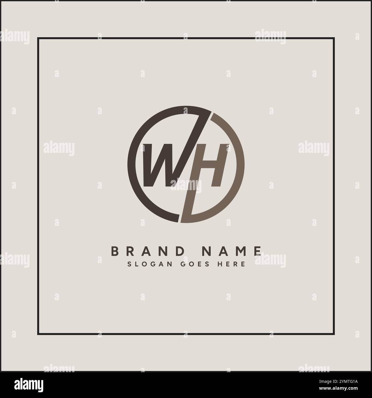 Modello vettoriale per lettera iniziale WH Logo - elegante logo monogramma per alfabeti W e H Illustrazione Vettoriale