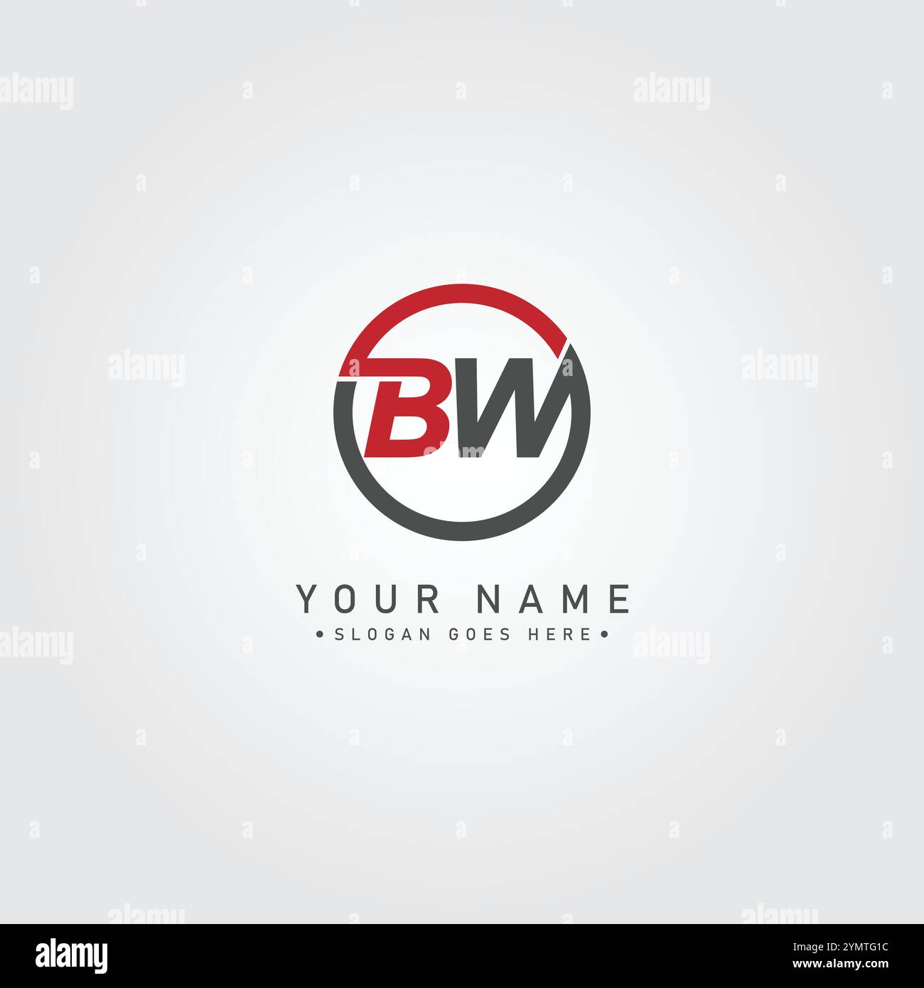 Logo BW Letter abstract - modello monogramma iniziale per alfabeto B e W. Illustrazione Vettoriale