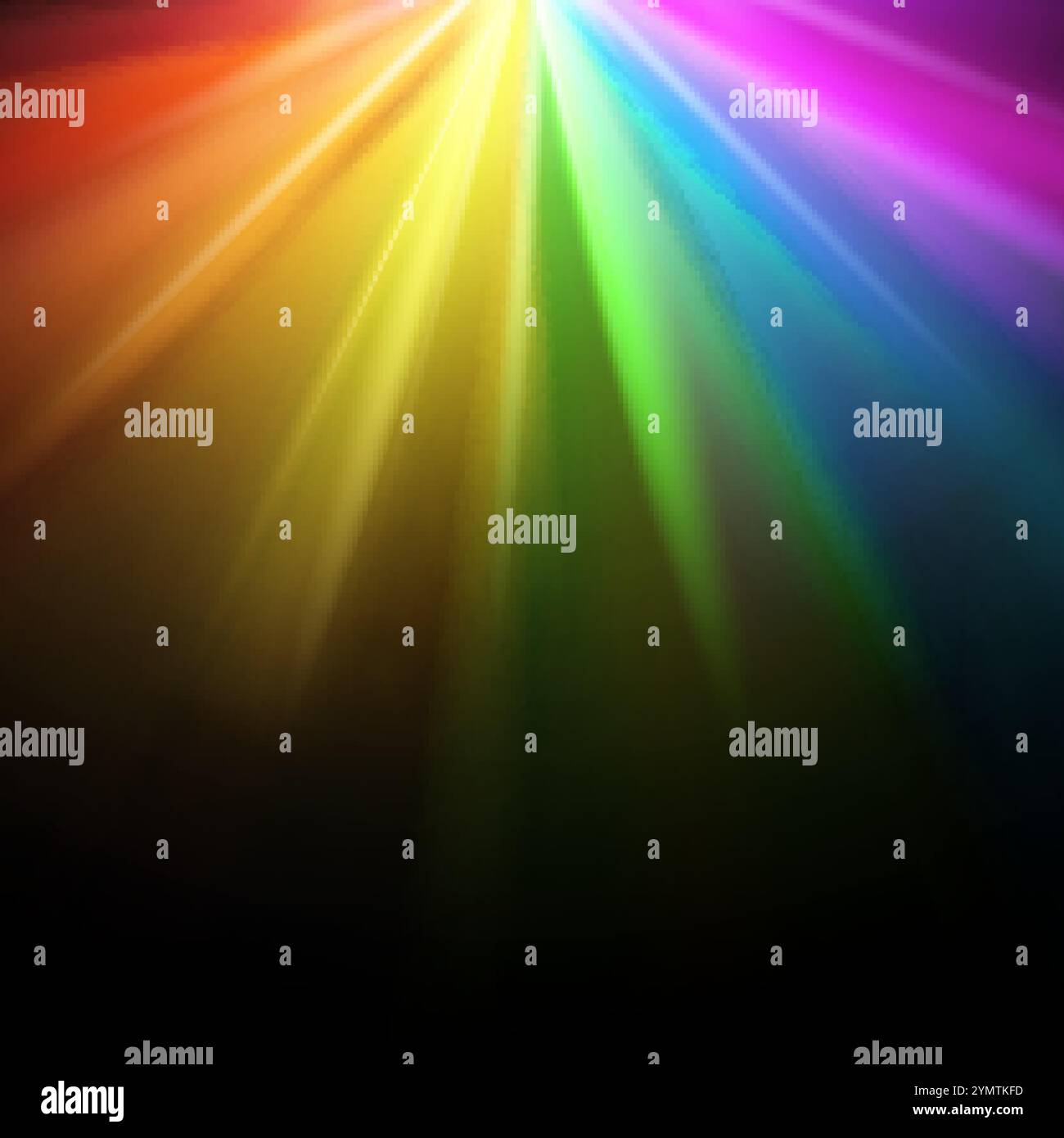 Raggi di luce dell'arcobaleno. Sfondo colorato brillante Illustrazione Vettoriale