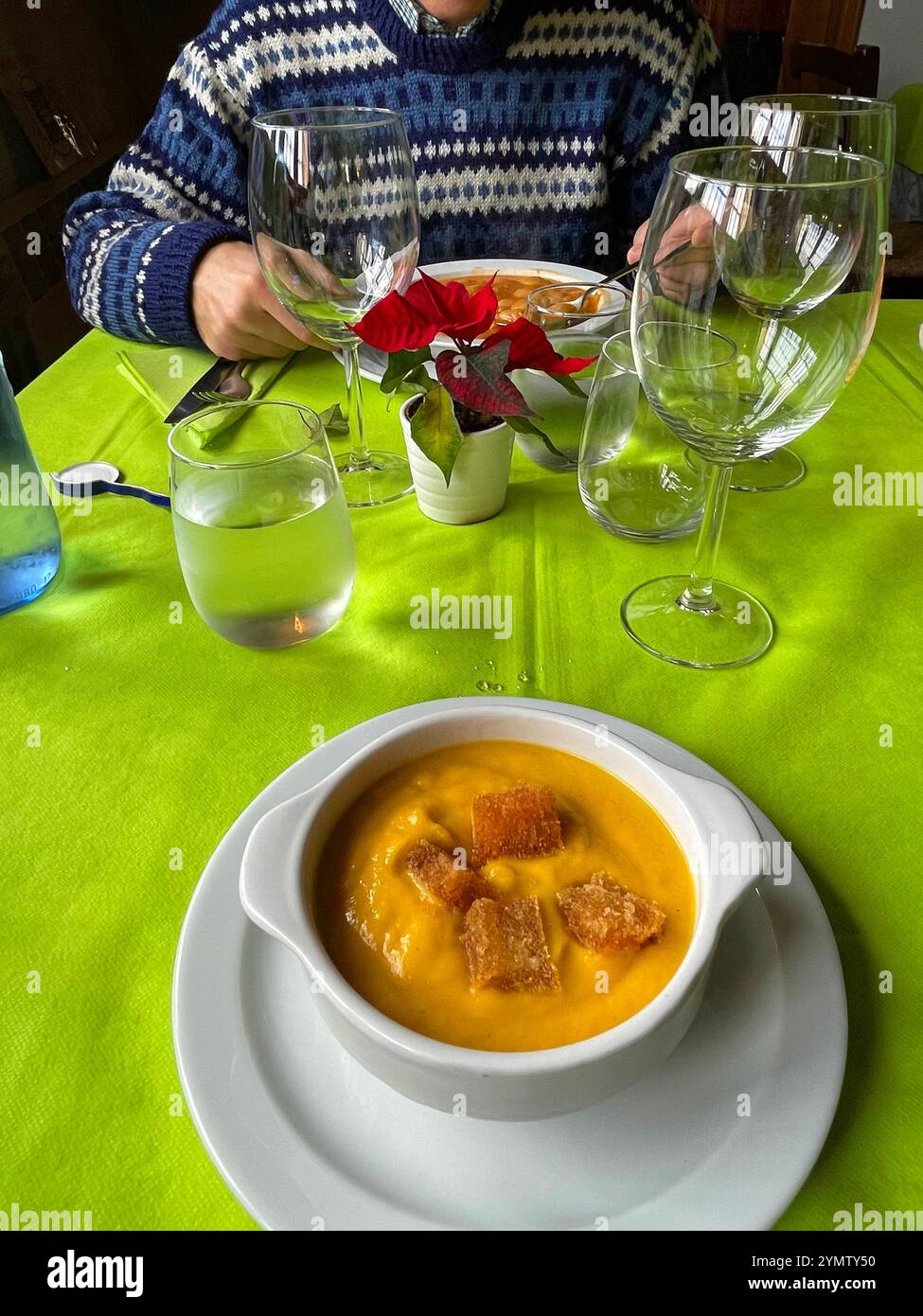Crema di zucca. Spagna. Foto Stock