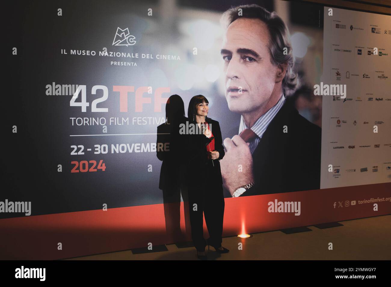 Torino, Italia. 23 novembre 2024. Rosario Dawson partecipa alla 42esima edizione di Torino Film Festival a Torino, Italia - sabato 23 novembre 2024 - Cronaca - foto Andrea Alfano/LaPresse Rosario Dawson partecipa alla 42esima edizione del Torino Film Festival di Torino, Italia - sabato 23 novembre 2024 - News - Andrea Alfano/LaPresse credito: LaPresse/Alamy Live News Foto Stock