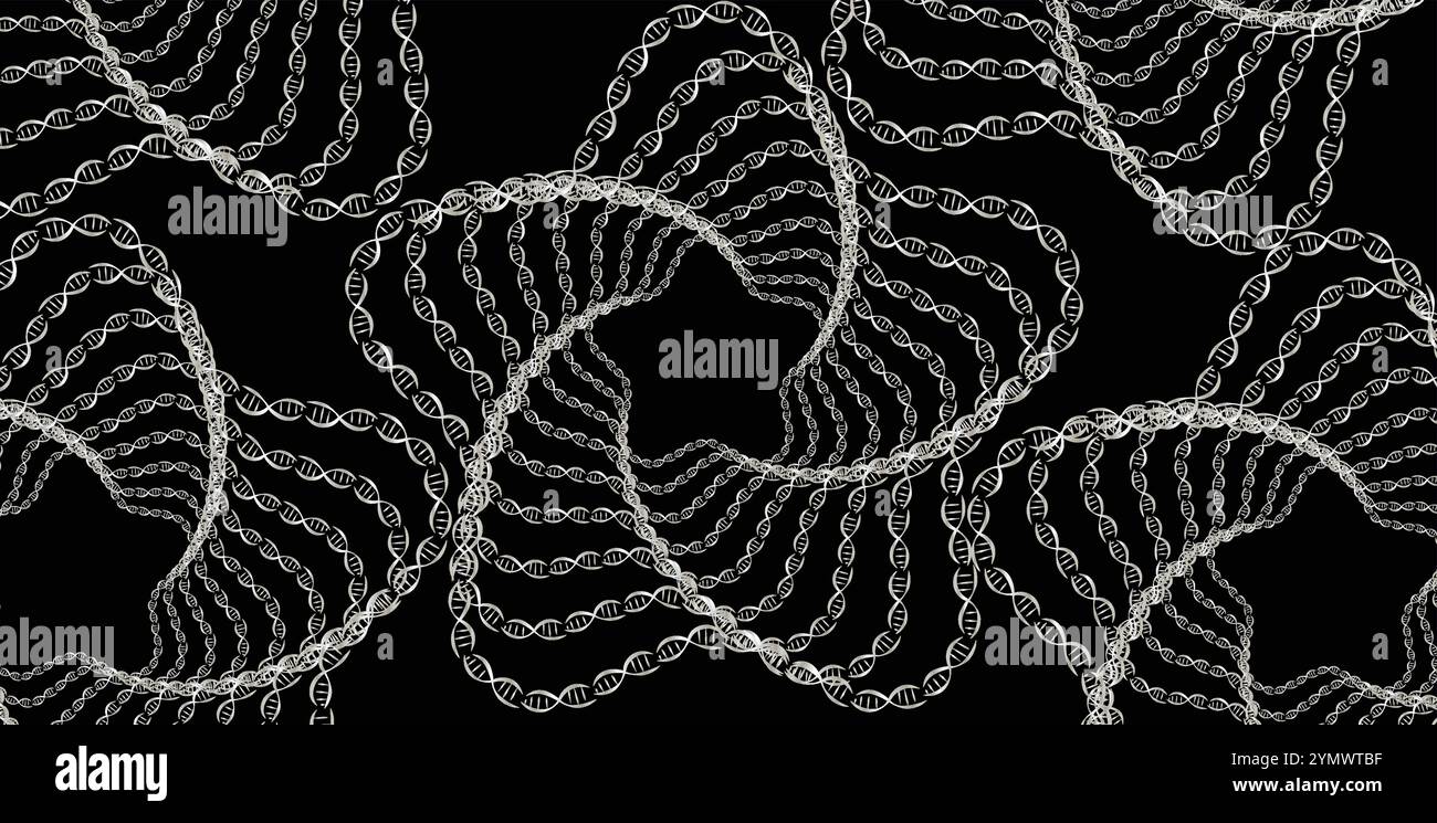 SFONDO DNA ASTRATTO A FORMA DI CUORE Illustrazione Vettoriale