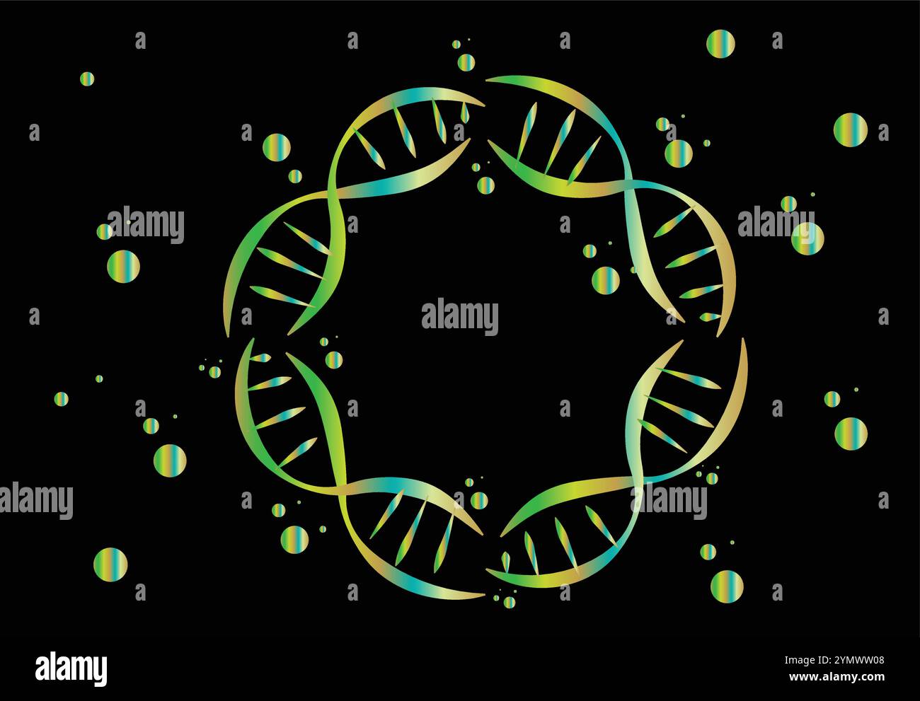 SFONDO DNA ASTRATTO A FORMA DI CUORE Illustrazione Vettoriale
