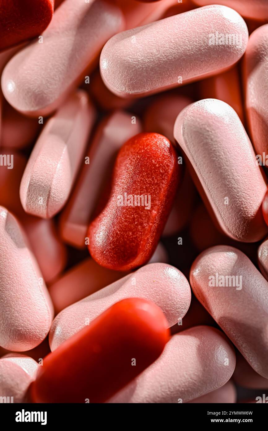Composizione con pillole. Prodotti farmaceutici. Foto Stock