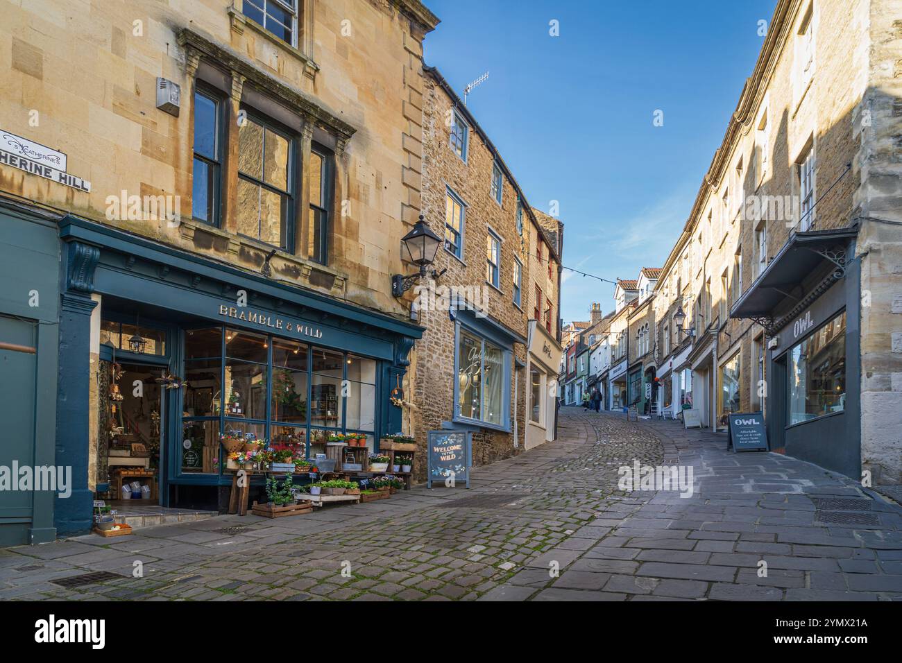 Catherine Hill nella città di Frome nel Somerset Foto Stock